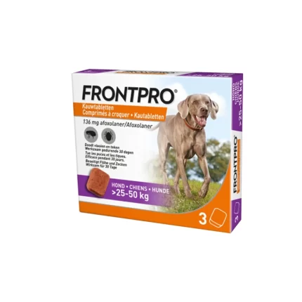 قرص ضد کک و کنه FrontPro مناسب سگ های 25 تا 50 کیلو