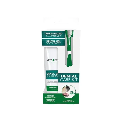 مسواک 3 طرفه با خمیردندان وتس بست Vet’s Best Dental Gel